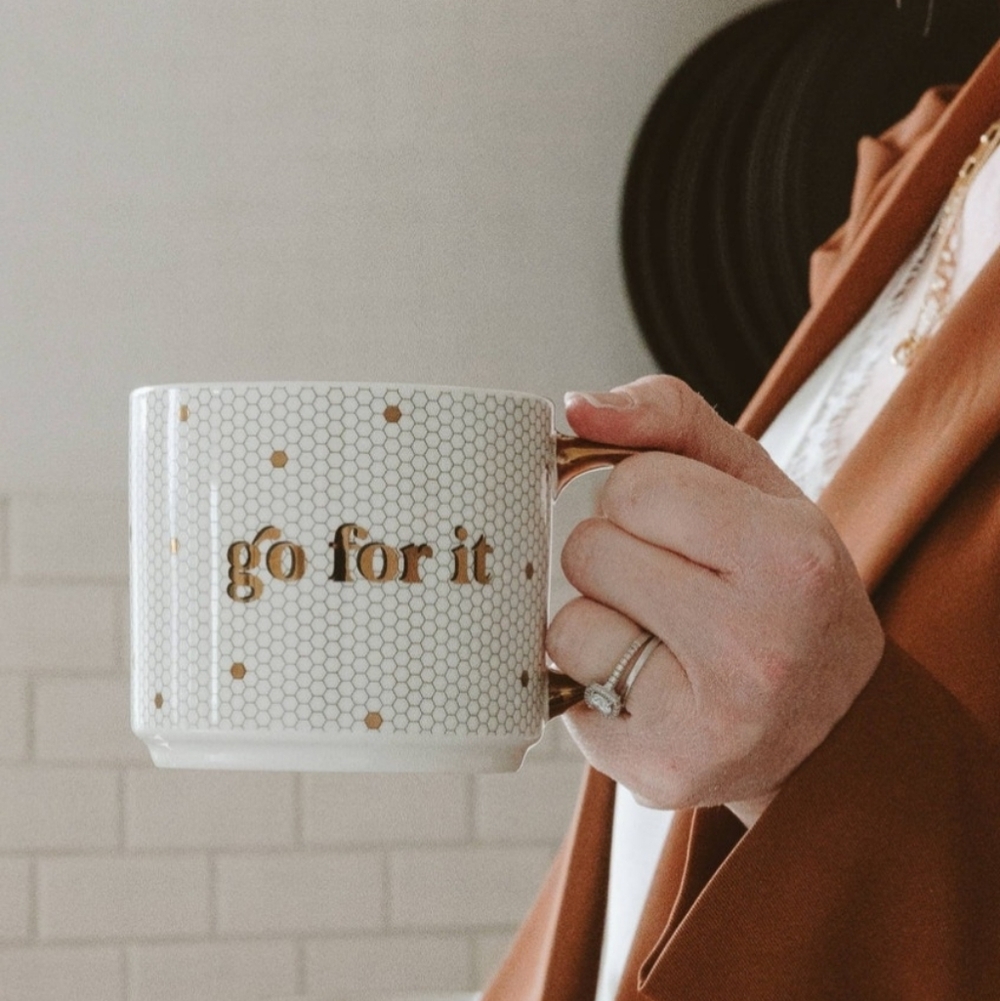 "Go For It" Gold Tile Coffee Mug